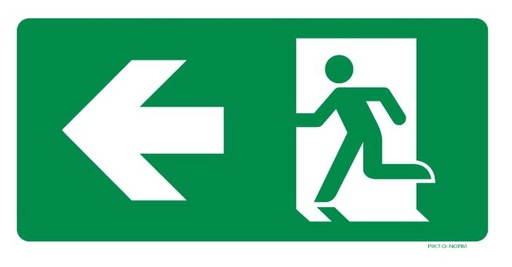 [3121P2] PICTOGRAM VLUCHTWEG LINKS PP 200X100 PIKTONORM