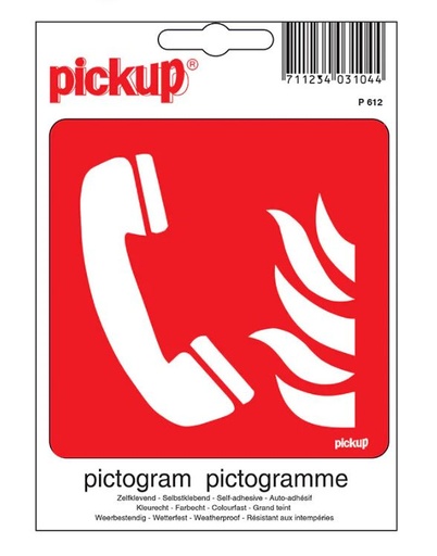 [P612] PICTOGRAM 10X10CM ALARMTELEFOON PICKUP