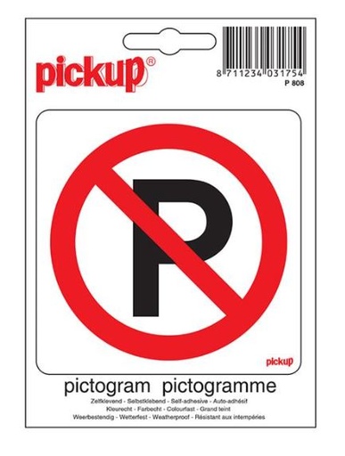 [P808] PICTOGRAM 10X10CM VERBODEN TE PARKEREN PICKUP