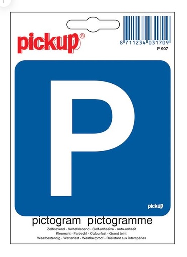 [P907] PICTOGRAM 10X10CM PARKEREN PICKUP