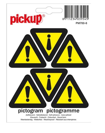 [PM7006] MINI PICTOGRAM 4.5CM 6ST GEVAAR PICKUP