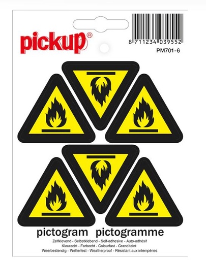 [PM7016] MINI PICTOGRAM 4.5CM 6ST ONTVLAMBARE STOFFEN PICKUP