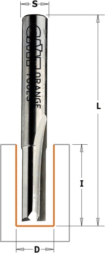 GARNOTEC Groeffrees met rechte snijkoppen, HWM, D=6 x 16mm L=50* S=8 Z2*