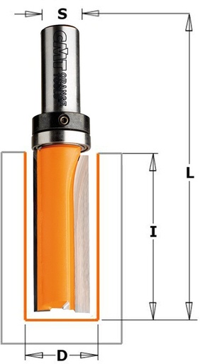 GARNOTEC Groeffrees met kogellager, HW, D=16 x 31.7mm L=66* S=8 Z2*