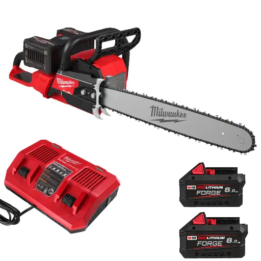 [M18F2CHS50-802] ACCU KETTINGZAAG M18 FUEL™ 50CM MILWAUKEE + 2X8AH / DUBBELE LADER 