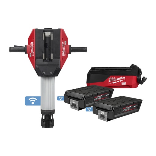 ACCU BREEKHAMER 25KG HEX 28MM / 64J MX FUEL MILWAUKEE (SET)