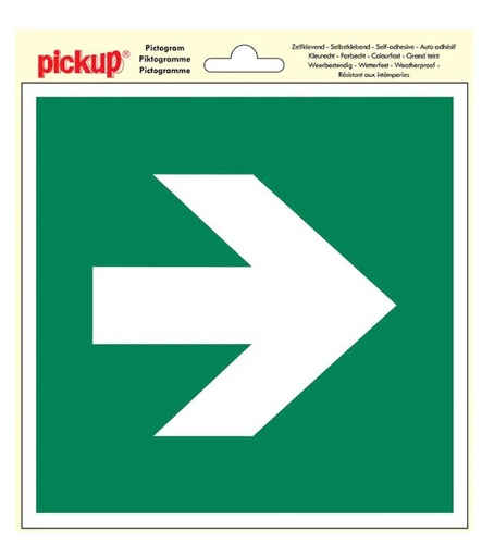 [60420] PICTOGRAM 20X20CM VLUCHTWEG PIJL RECHTS PICKUP