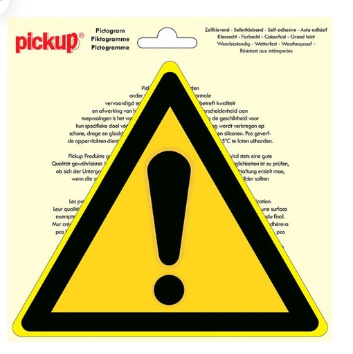 [70020] PICTOGRAM DRIEHOEK 20CM GEVAAR PICKUP