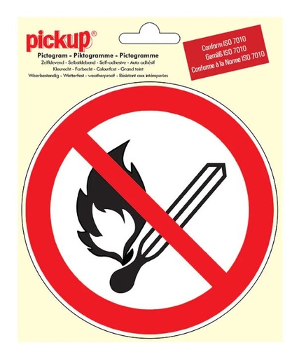 [80115] PICTOGRAM ROND 15CM VERBOD VUUR - OPEN VLAM PICKUP