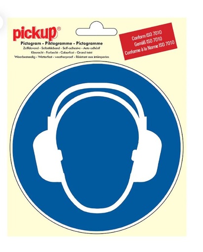 [90315] PICTOGRAM ROND 15CM OOR BESCHERMING DRAGEN PICKUP
