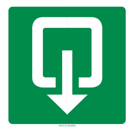 [312105] PICTOGRAM UITGANG 150X150 PP PIKTONORM