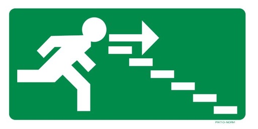 [312118] PICTOGRAM VLUCHTW TRAP R 200X100 PP PIKTONORM
