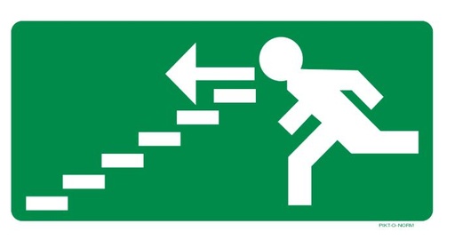 [312119] PICTOGRAM VLUCHTW TRAP L 200X100 PP PIKTONORM