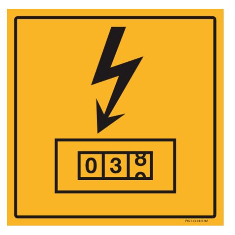 [352267] PICTOGRAM ELEK TELLER 150X150 PP PIKTONORM