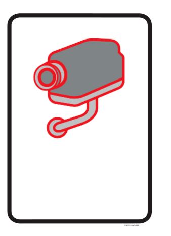 [453758] PICTOGRAM CAMERABEWAKING STICKER + TEKST 210 X 297